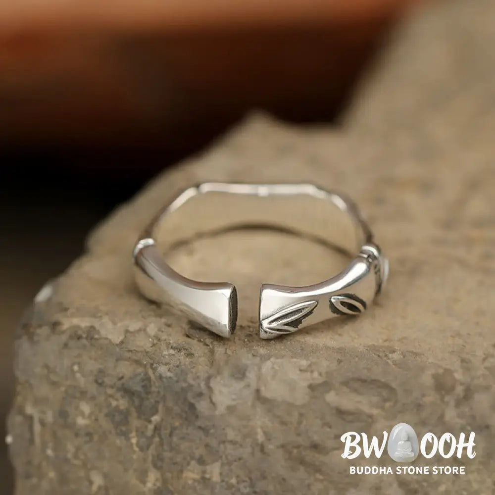Buddha Stones Simple Bamboo Design Copper Luck Wealth Adjustable Ring - BWOOOH - Bamboo Design - Ring