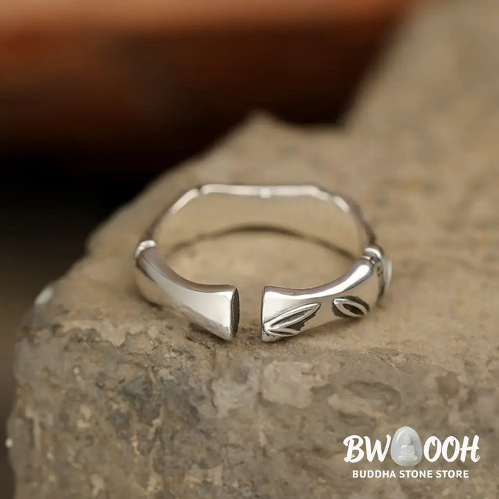 Buddha Stones Simple Bamboo Design Copper Luck Wealth Adjustable Ring - BWOOOH - Bamboo Design - Ring
