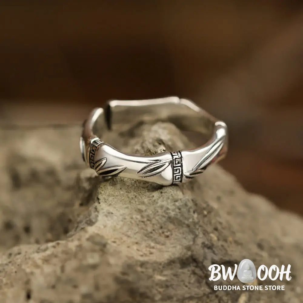 Buddha Stones Simple Bamboo Design Copper Luck Wealth Adjustable Ring - BWOOOH - Bamboo Design - Ring