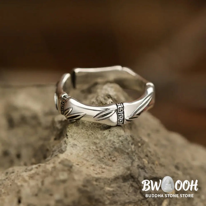 Buddha Stones Simple Bamboo Design Copper Luck Wealth Adjustable Ring - BWOOOH - Bamboo Design - Ring