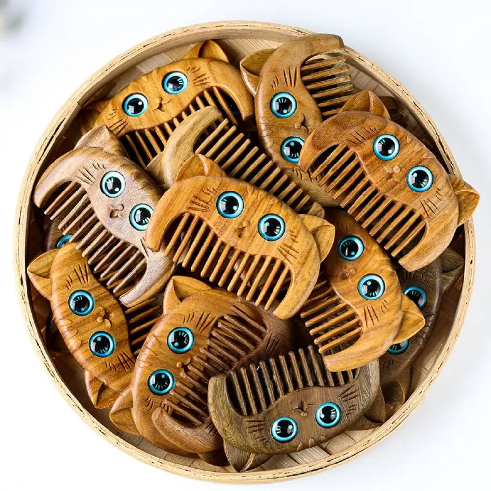 BWOOOH Simple Cat Pattern Green Sandalwood Cure Portable 