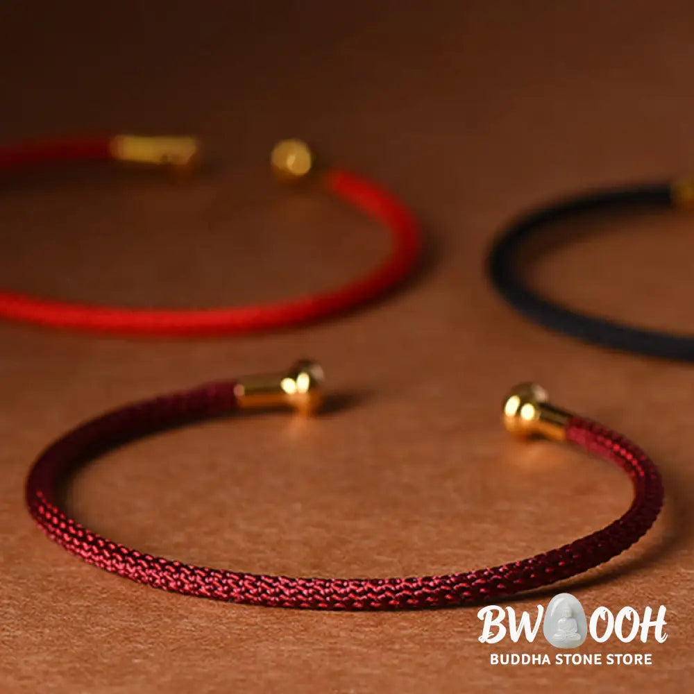 Buddha Stones Simple Design Handmade Luck Braid String Cuff Bracelet - BWOOOH - Bracelet