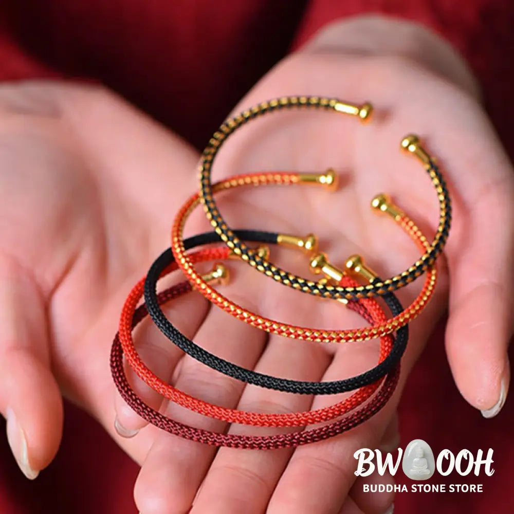Buddha Stones Simple Design Handmade Luck Braid String Cuff Bracelet - BWOOOH - Bracelet