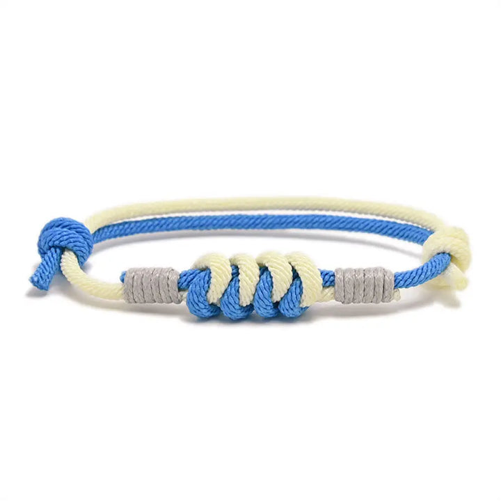 Buddha Stones Simple Design King Kong Knot Strength Braid String Bracelet - BWOOOH - Blue(Bracelet Size 15-25cm)