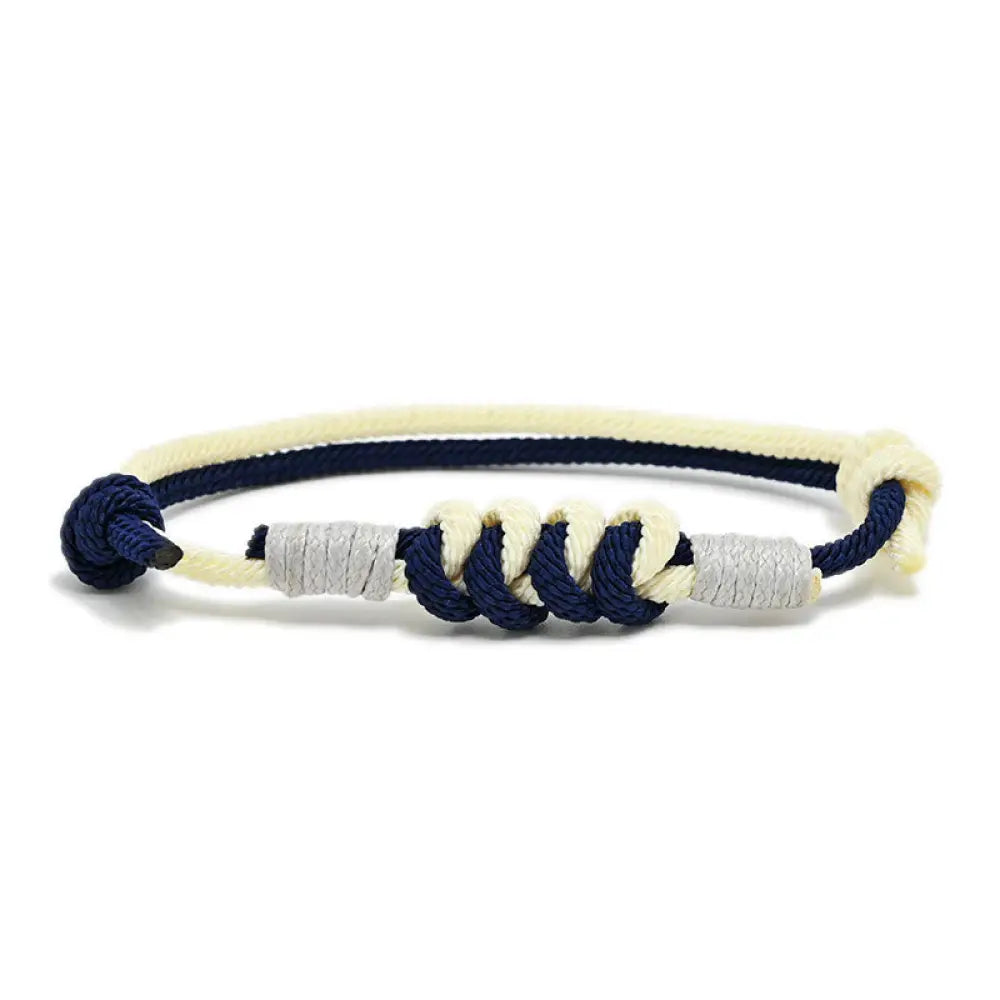 Buddha Stones Simple Design King Kong Knot Strength Braid String Bracelet - BWOOOH - Dark Blue(Bracelet Size 15-25cm)