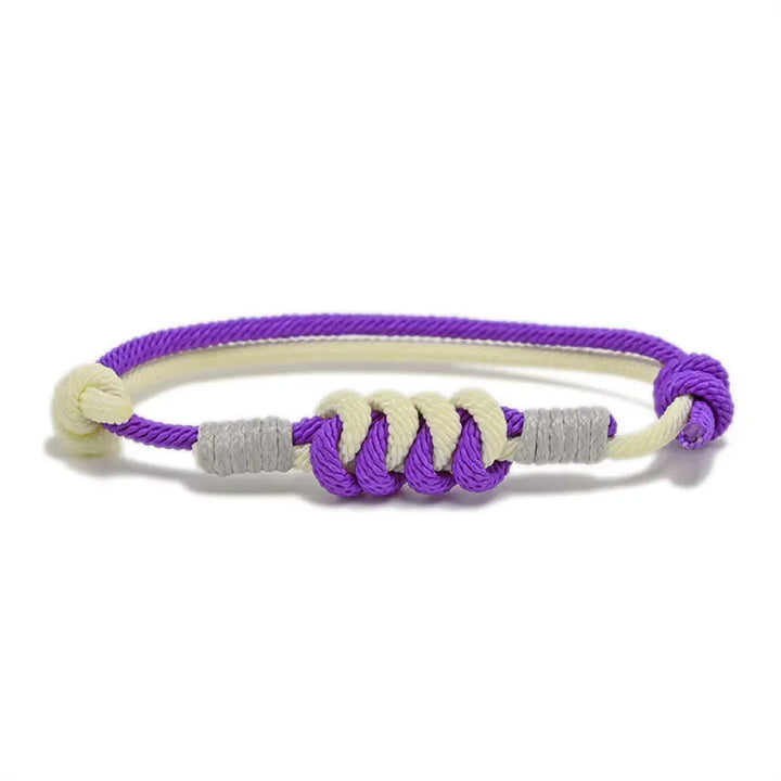 Buddha Stones Simple Design King Kong Knot Strength Braid String Bracelet - BWOOOH - Purple(Bracelet Size 15-25cm)