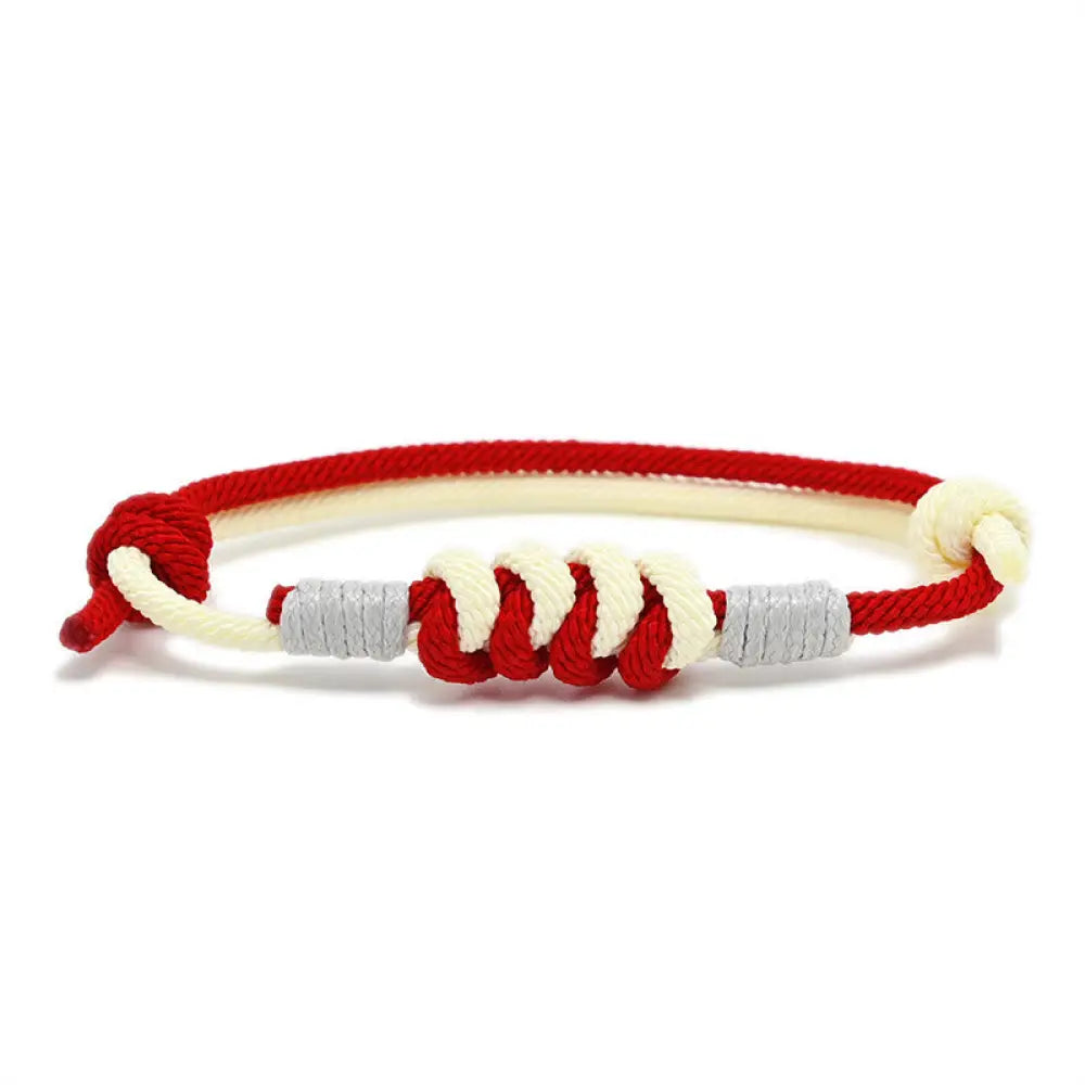 BWOOOH Simple Design King Kong Knot Strength Braid String Bracelet - BWOOOH - Red(Bracelet Size 15-25cm)