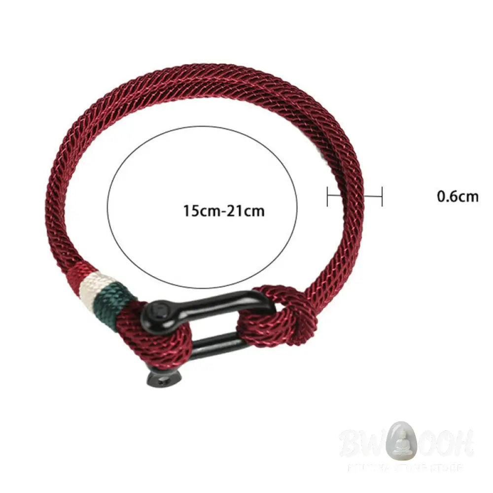 Buddha Stones Simple Design Luck Stainless Steel Buckle Bracelet - Bracelet
