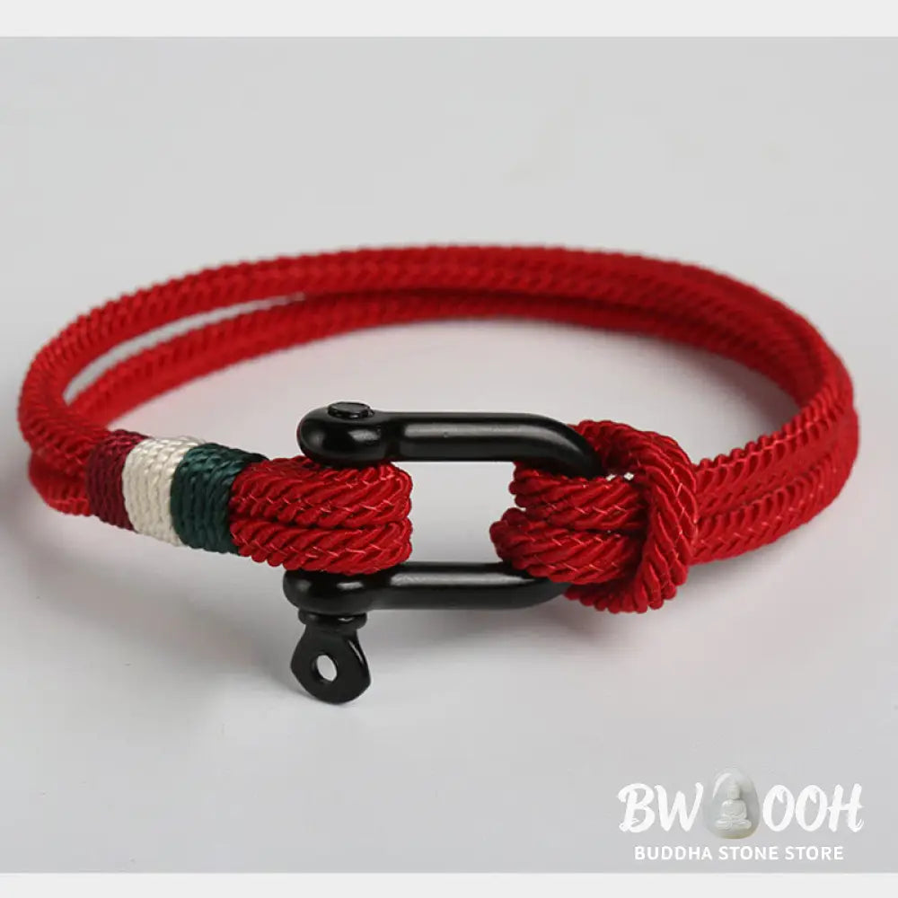 Buddha Stones Simple Design Luck Stainless Steel Buckle Bracelet - Bracelet