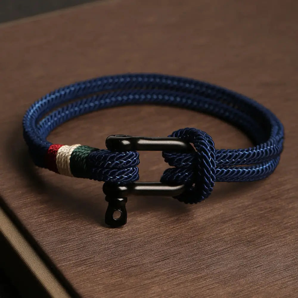 Buddha Stones Simple Design Luck Stainless Steel Buckle Bracelet - Blue / 15cm - Bracelet