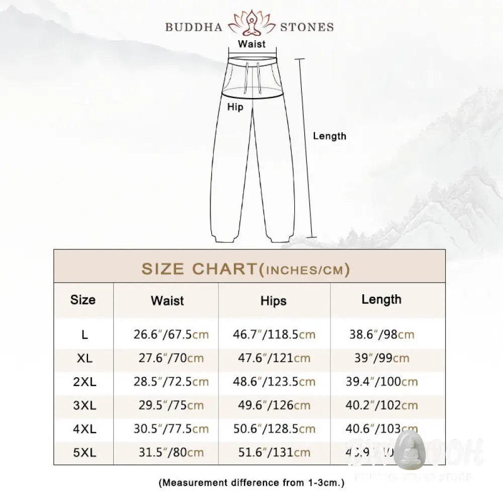 Buddha Stones Simple Drawstring Design Linen Men&