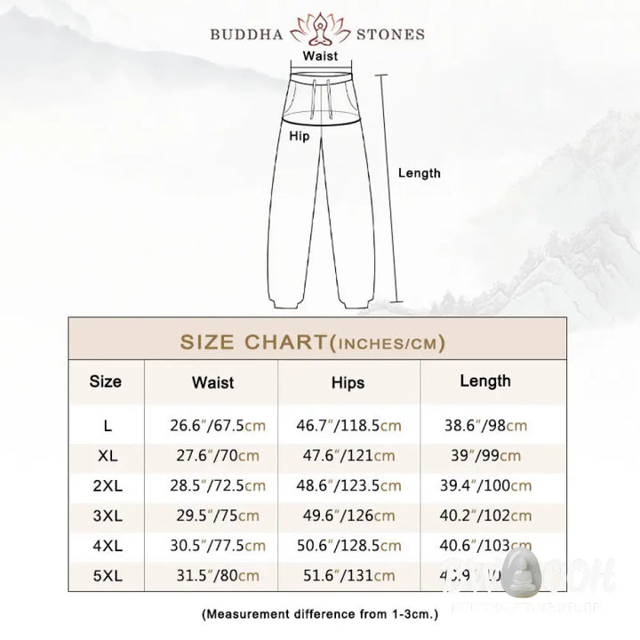 Buddha Stones Simple Drawstring Design Linen Men&
