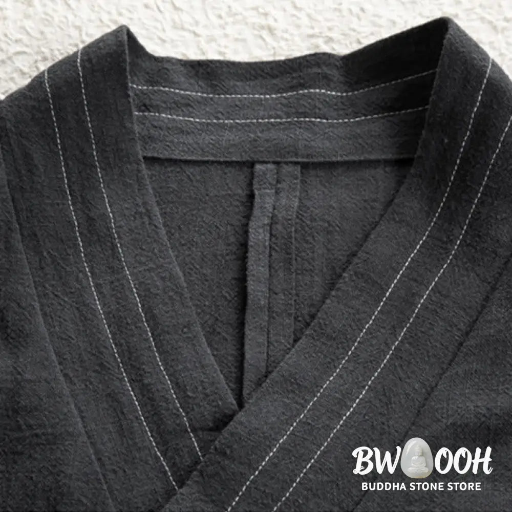 Buddha Stones Simple Fall Lace-up Cotton Linen Men Jacket Coat Zen Clothing - Men’s Jacket