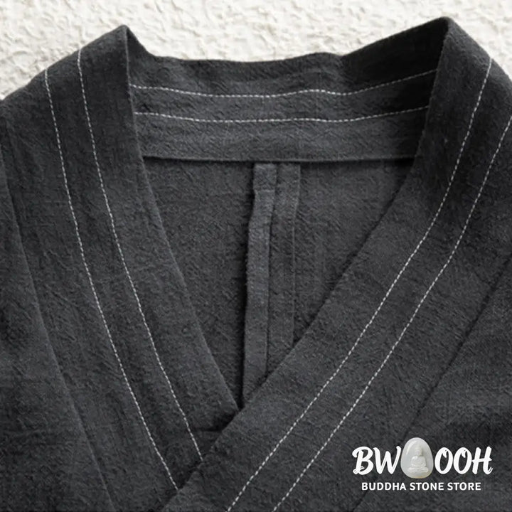 Buddha Stones Simple Fall Lace-up Cotton Linen Men Jacket Coat Zen Clothing - Men’s Jacket