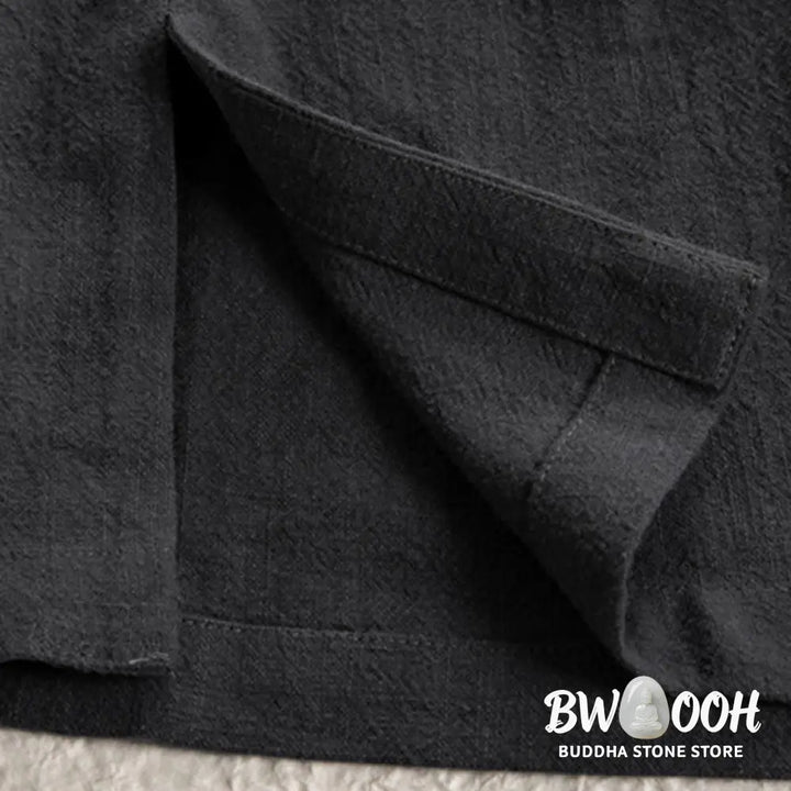 Buddha Stones Simple Fall Lace-up Cotton Linen Men Jacket Coat Zen Clothing - Men’s Jacket