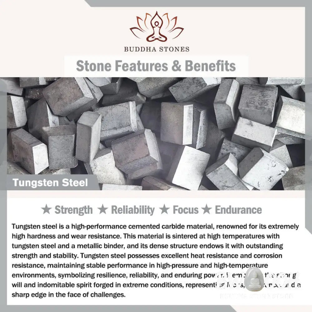 Buddha Stones Simple Hammered Texture Tungsten Steel Reliability Ring - Ring