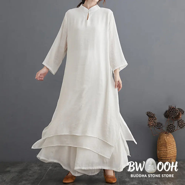 Buddha Stones Simple Pattern Meditation Prayer Spiritual Zen Practice Yoga Clothing Women&