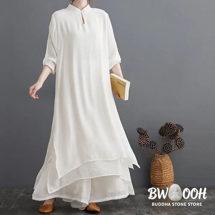 Buddha Stones Simple Pattern Meditation Prayer Spiritual Zen Practice Yoga Clothing Women&