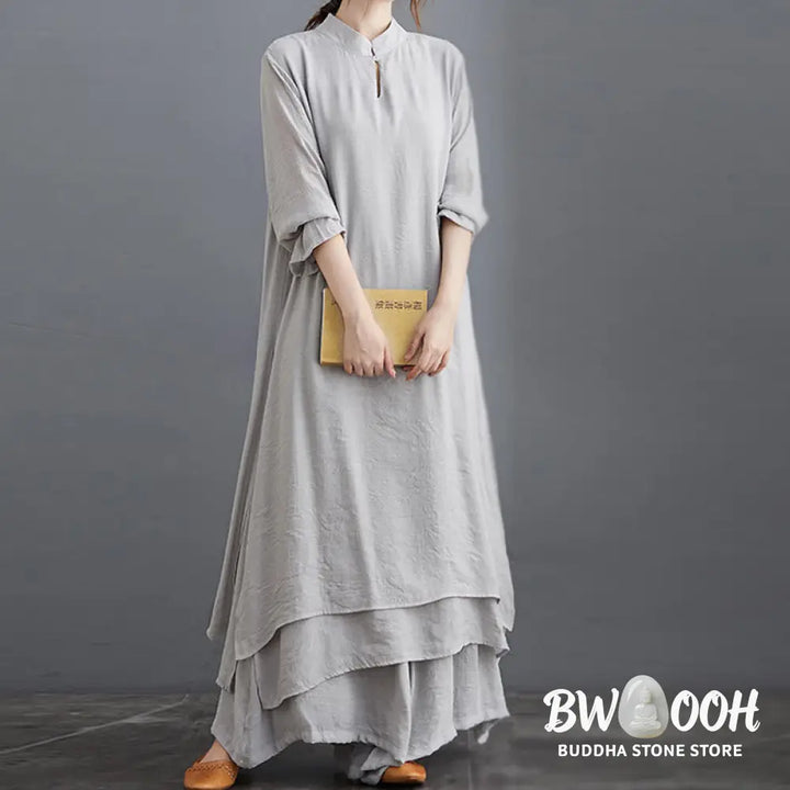 Buddha Stones Simple Pattern Meditation Prayer Spiritual Zen Practice Yoga Clothing Women&