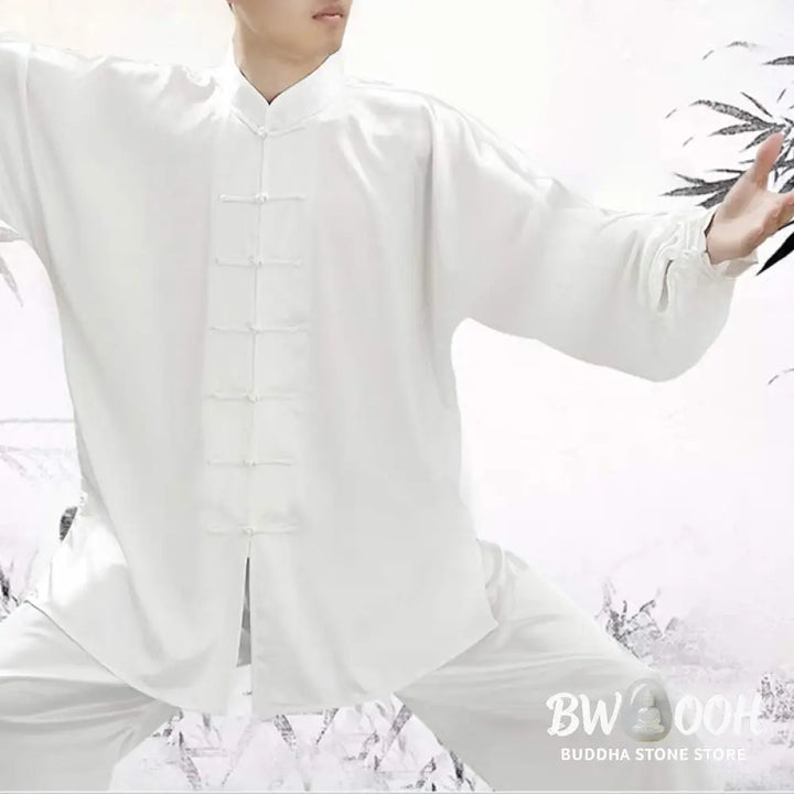 Buddha Stones Simple Pattern Meditation Prayer Spiritual Zen Tai Chi Qigong Practice Unisex Clothing Set - Clothes