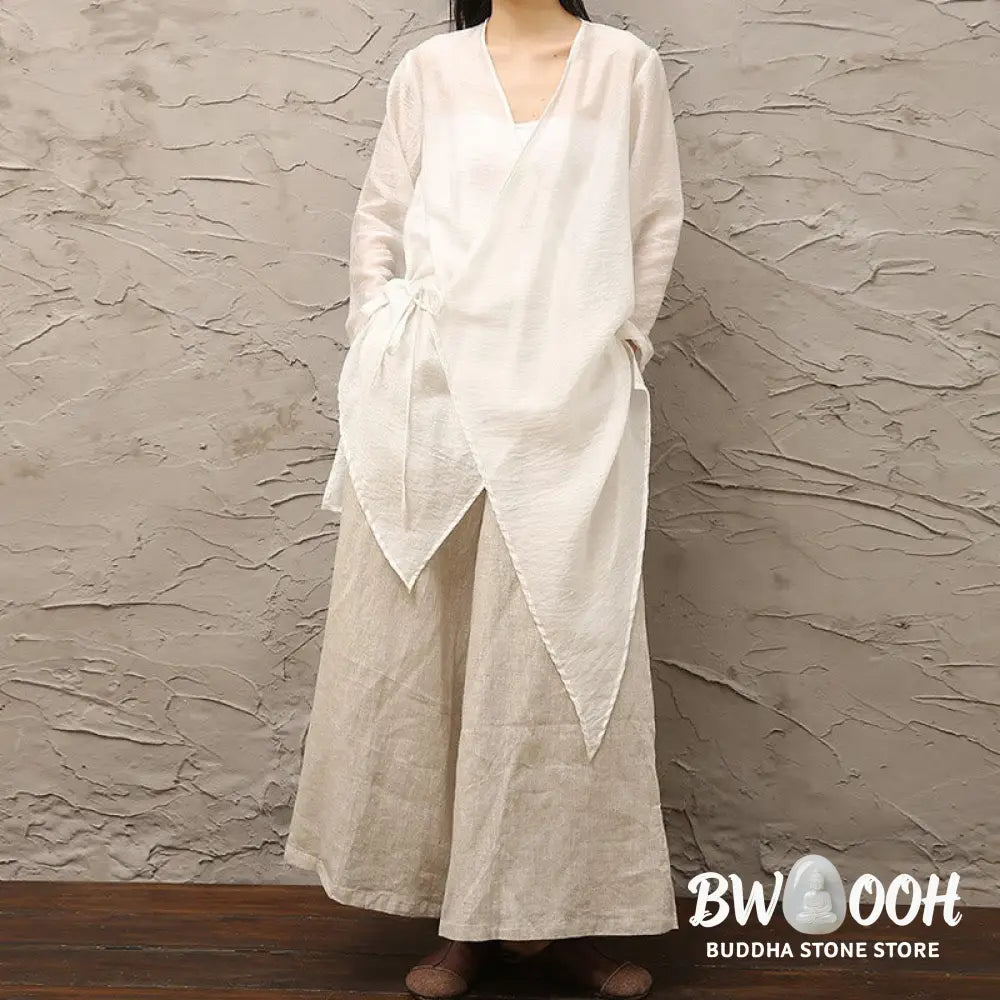 Buddha Stones Simple White Beige Pattern Meditation Spiritual Zen Practice Yoga Clothing Women’s Clothes - Clothes