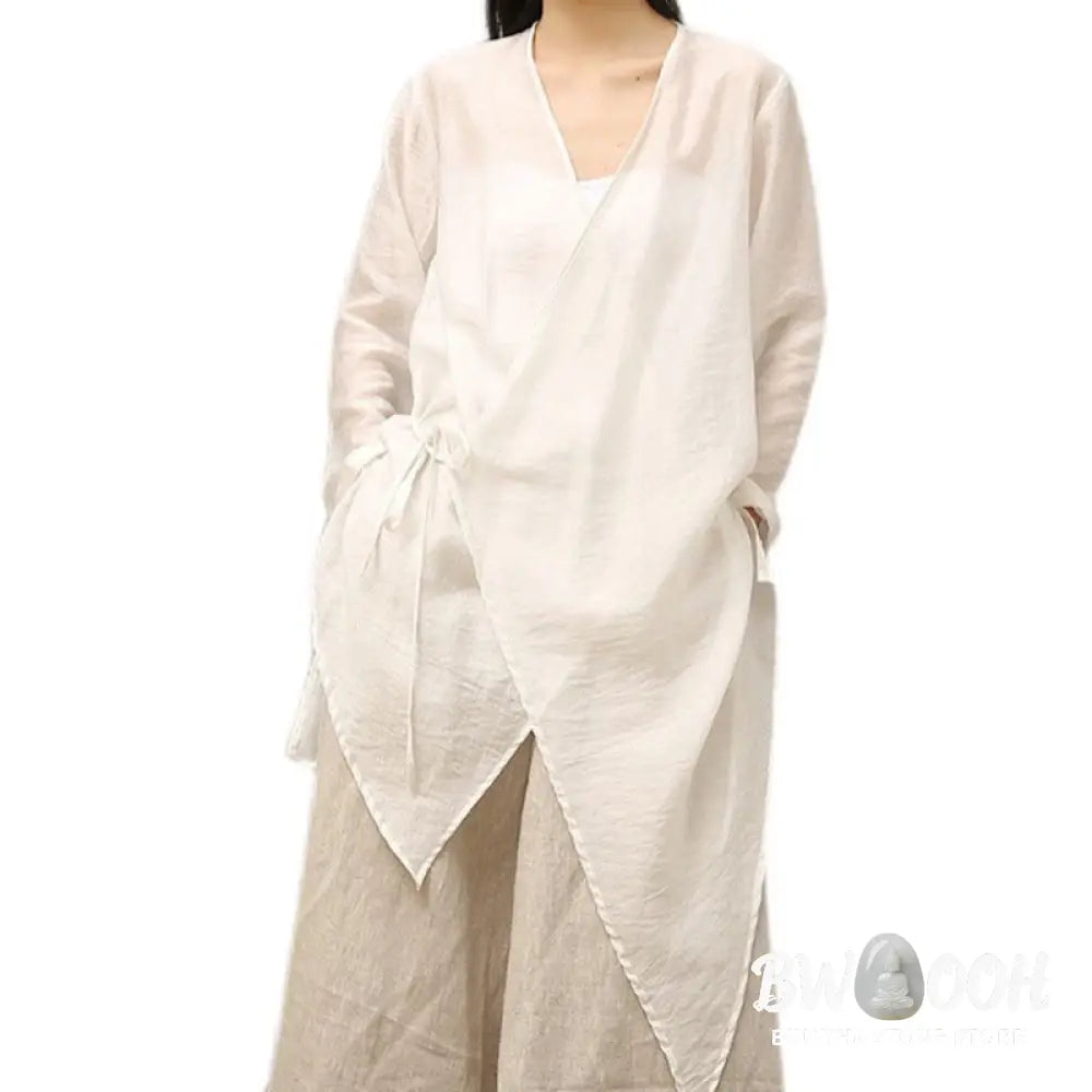 Buddha Stones Simple White Beige Pattern Meditation Spiritual Zen Practice Yoga Clothing Women’s Clothes - Clothes