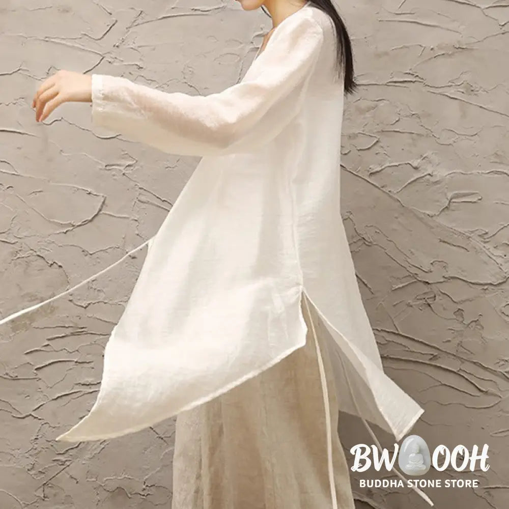 Buddha Stones Simple White Beige Pattern Meditation Spiritual Zen Practice Yoga Clothing Women’s Clothes - Clothes