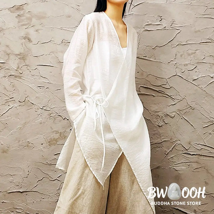 Buddha Stones Simple White Beige Pattern Meditation Spiritual Zen Practice Yoga Clothing Women’s Clothes - Clothes