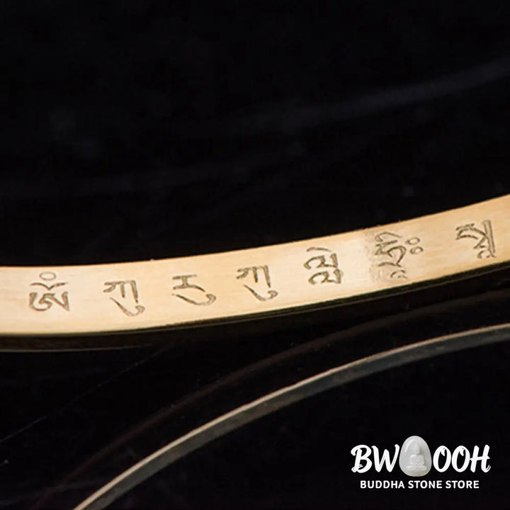 Buddha Stones Six True Words Engraving Titanium Steel Blessing Protection Bracelet - Bracelet