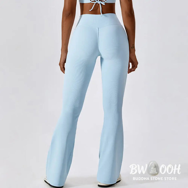 BWOOOH lotus print yoga pants - Sleeveless Crop Tank Top Flared Pants Sp