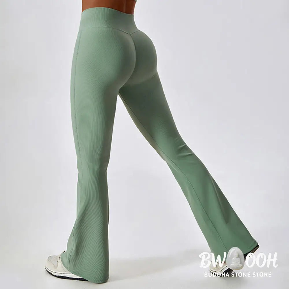 BWOOOH lotus print yoga pants - Sleeveless Crop Tank Top Flared Pants Sp