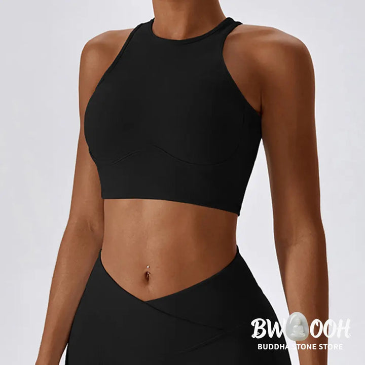 BWOOOH lotus print yoga pants - Sleeveless Crop Tank Top Flared Pants Sp