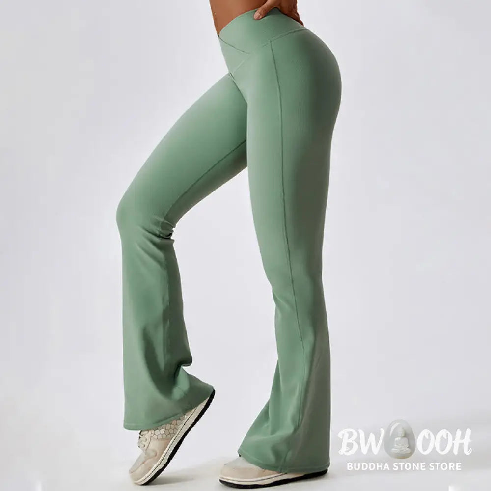 BWOOOH lotus print yoga pants - Sleeveless Crop Tank Top Flared Pants Sp