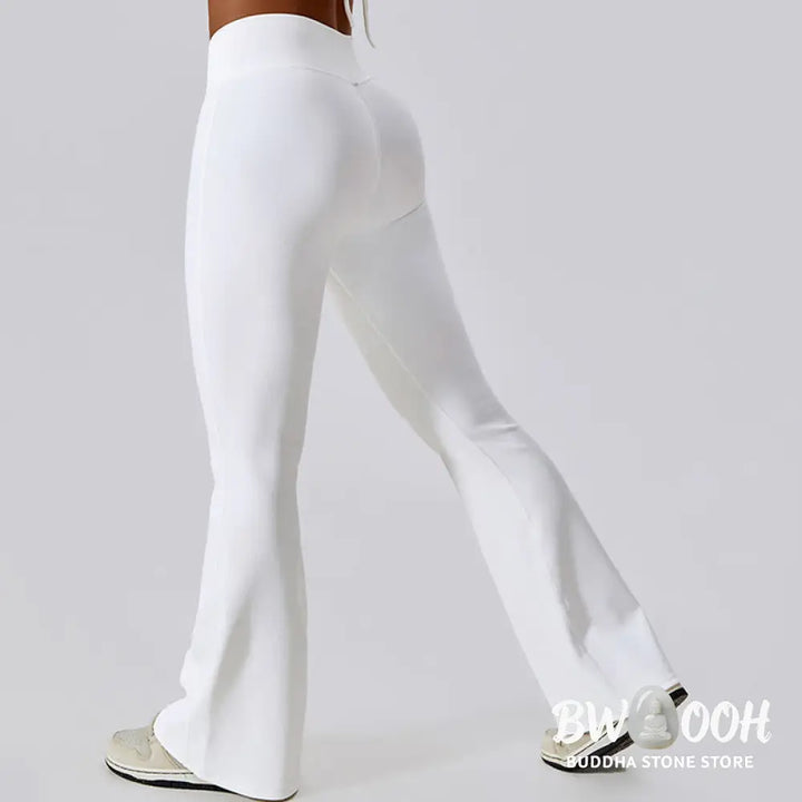 BWOOOH lotus print yoga pants - Sleeveless Crop Tank Top Flared Pants Sp