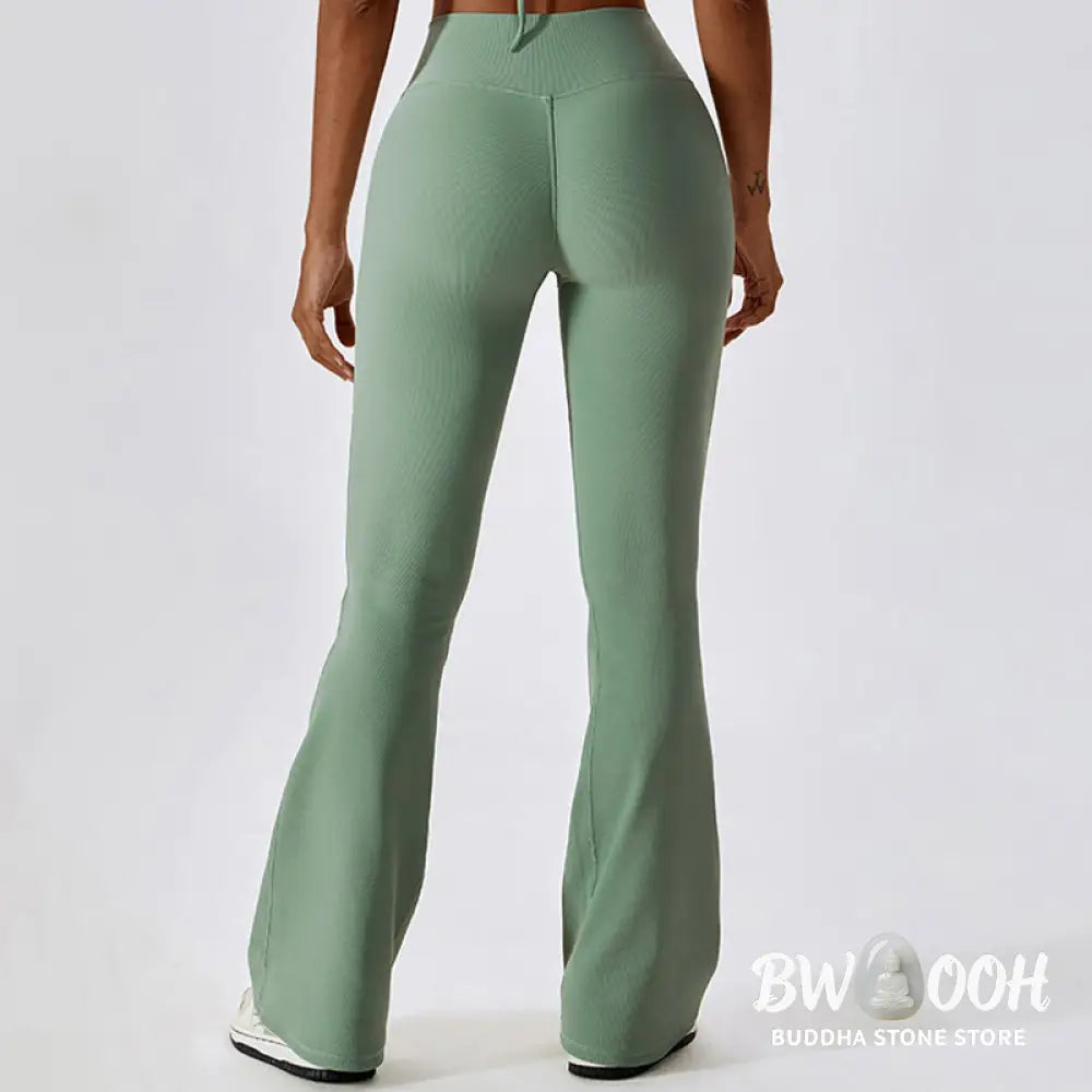 BWOOOH lotus print yoga pants - Sleeveless Crop Tank Top Flared Pants Sp