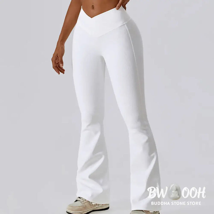 BWOOOH lotus print yoga pants - Sleeveless Crop Tank Top Flared Pants Sp