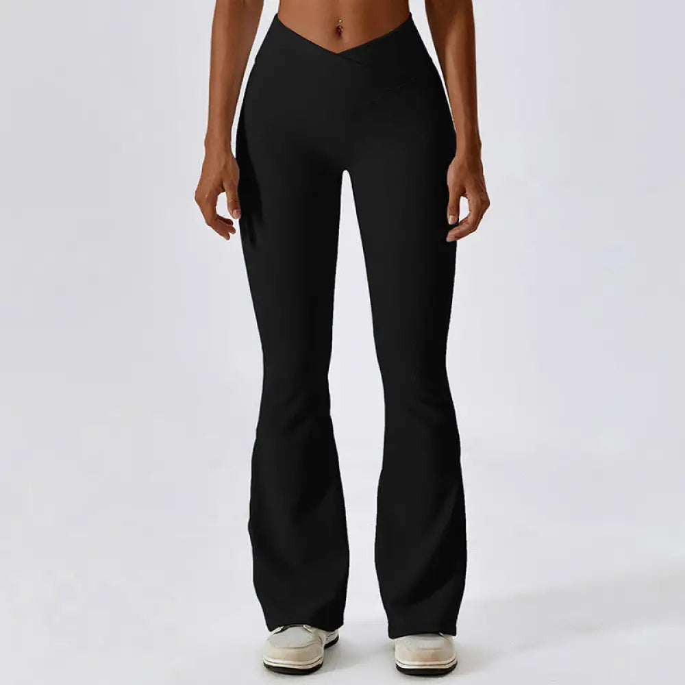 BWOOOH lotus print yoga pants - Sleeveless Crop Tank Top Flared Pants Sp