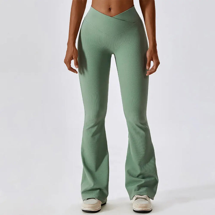 BWOOOH lotus print yoga pants - Sleeveless Crop Tank Top Flared Pants Sp