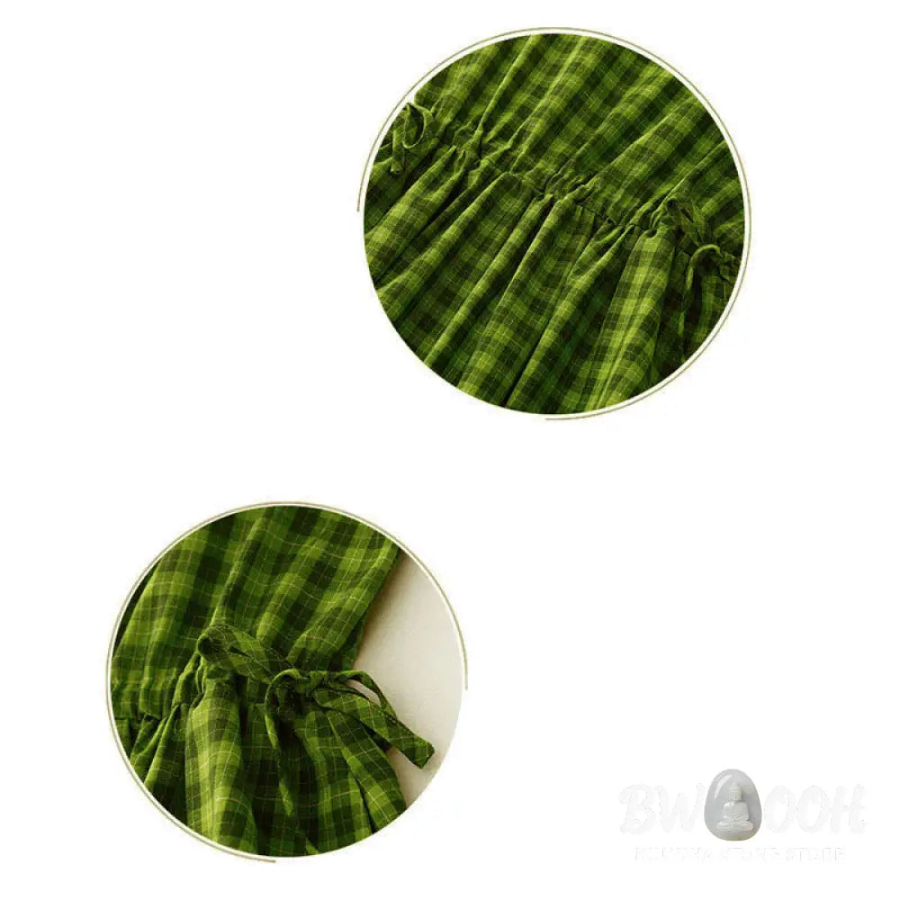 Buddha Stones Sleeveless Plaid Summer Midi Dress With Pockets - Midi Dress