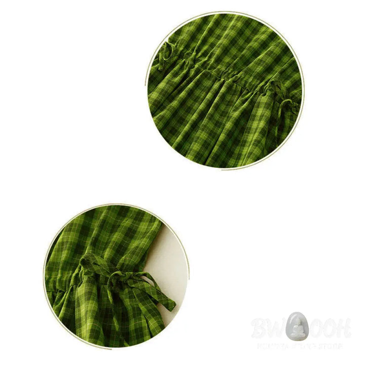 Buddha Stones Sleeveless Plaid Summer Midi Dress With Pockets - Midi Dress