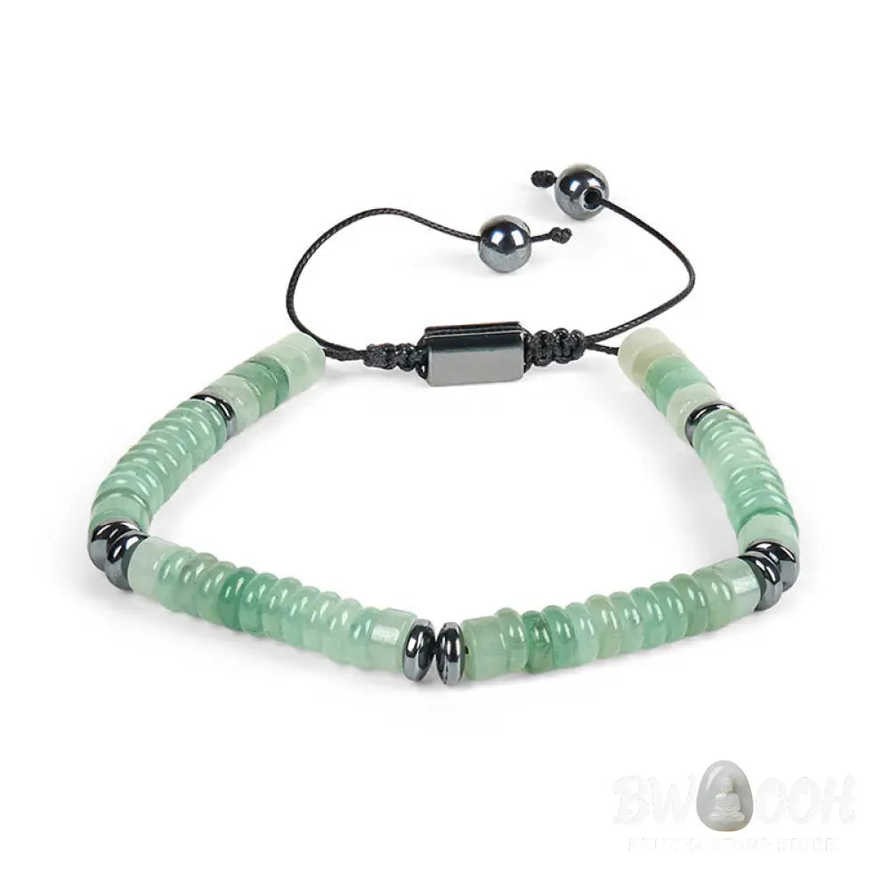 Buddha Stones Small Black Obsidian Green Aventurine Grey Jasper Tiger Eye Strength Rope Bracelet - Bracelet