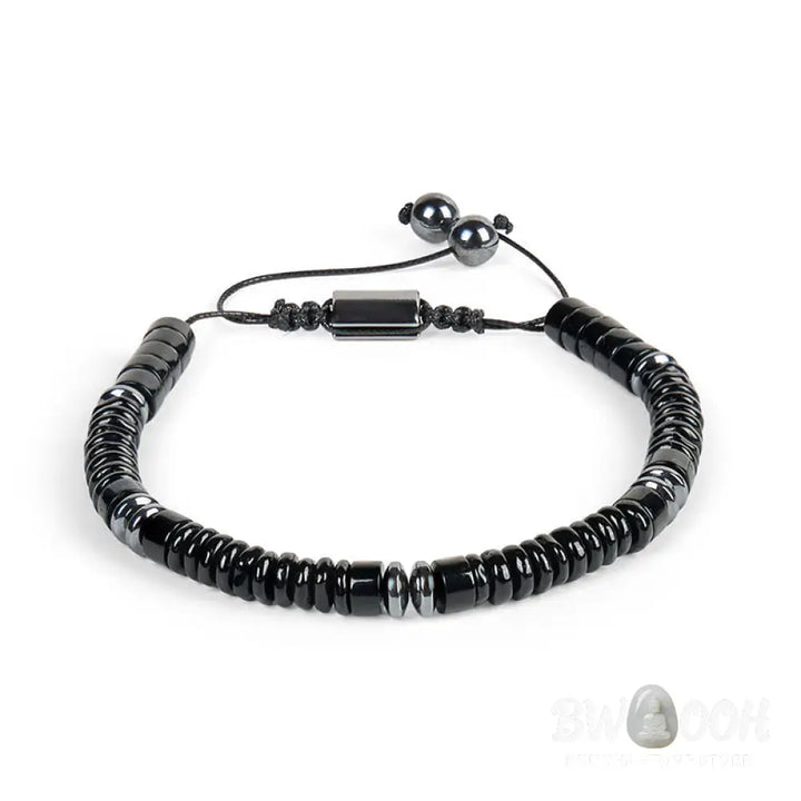 Buddha Stones Small Black Obsidian Green Aventurine Grey Jasper Tiger Eye Strength Rope Bracelet - Bracelet