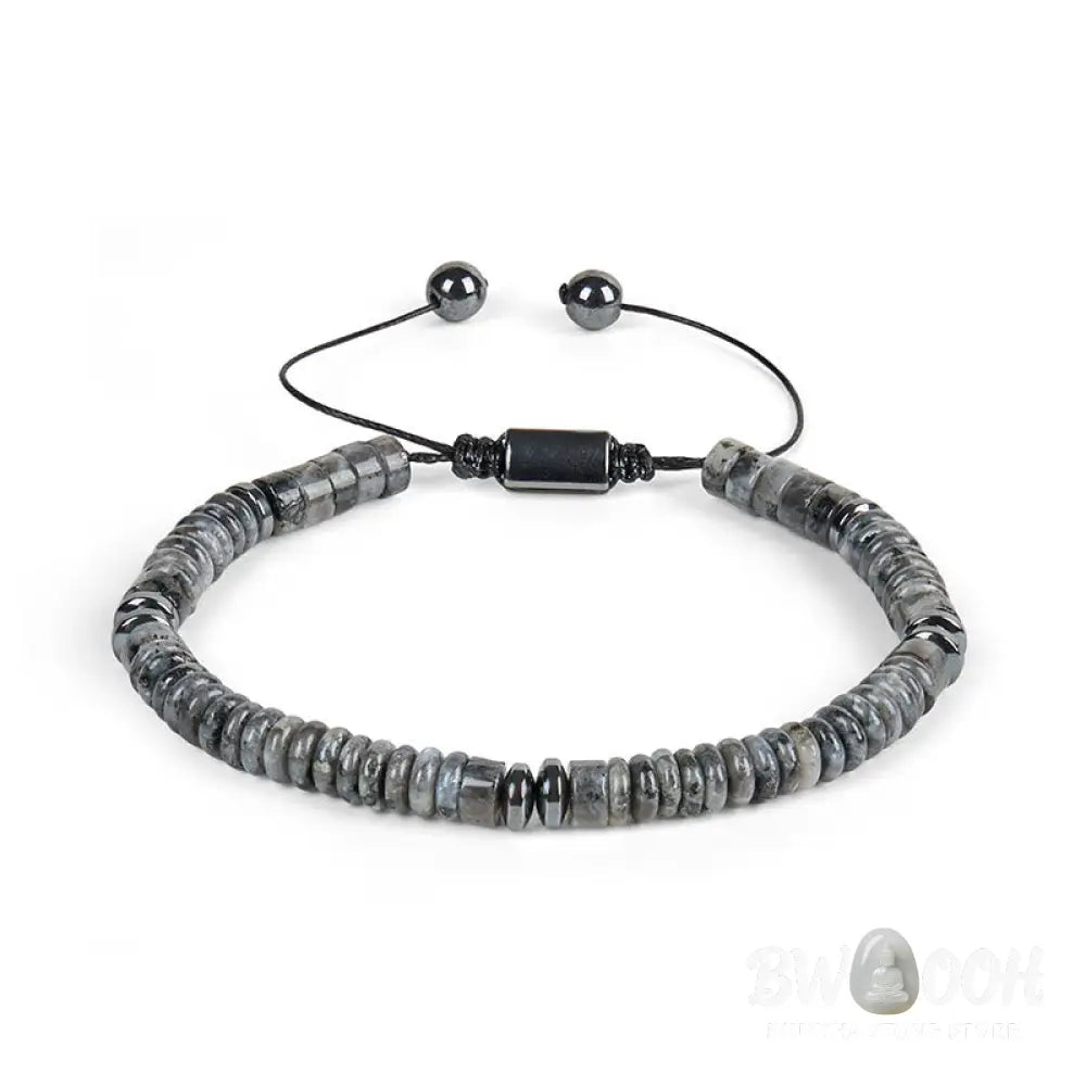 Buddha Stones Small Black Obsidian Green Aventurine Grey Jasper Tiger Eye Strength Rope Bracelet - Bracelet