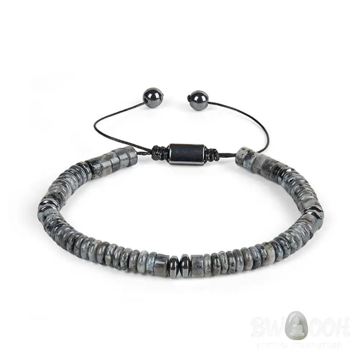 Buddha Stones Small Black Obsidian Green Aventurine Grey Jasper Tiger Eye Strength Rope Bracelet - Bracelet