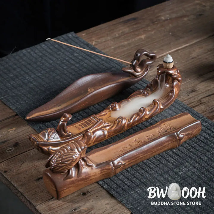 Buddha Stones Small Boat Cicada Home Decoration Incense Burner - Incense Burner