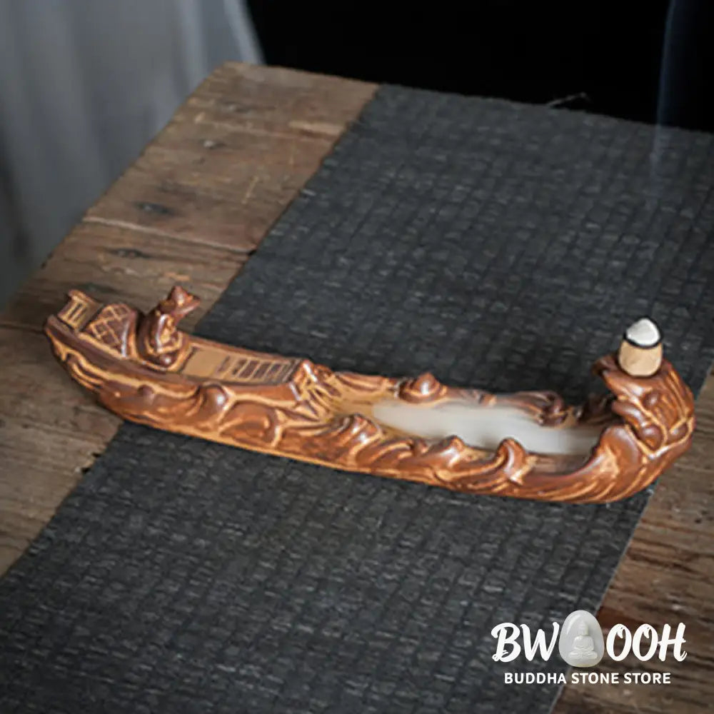 Buddha Stones Small Boat Cicada Home Decoration Incense Burner - Incense Burner