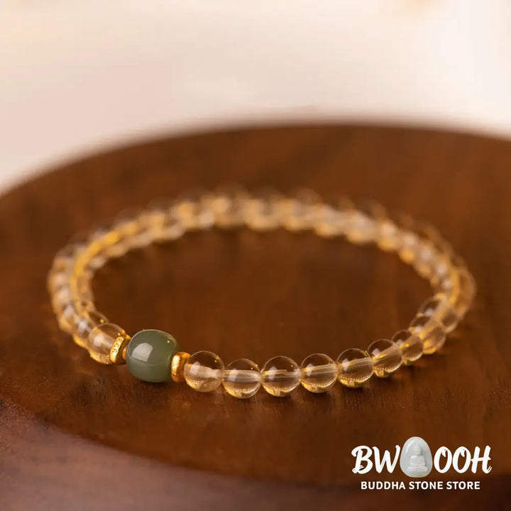 Buddha Stones Small Citrine Jade Beads Prosperity Bracelet - BWOOOH - Bracelet