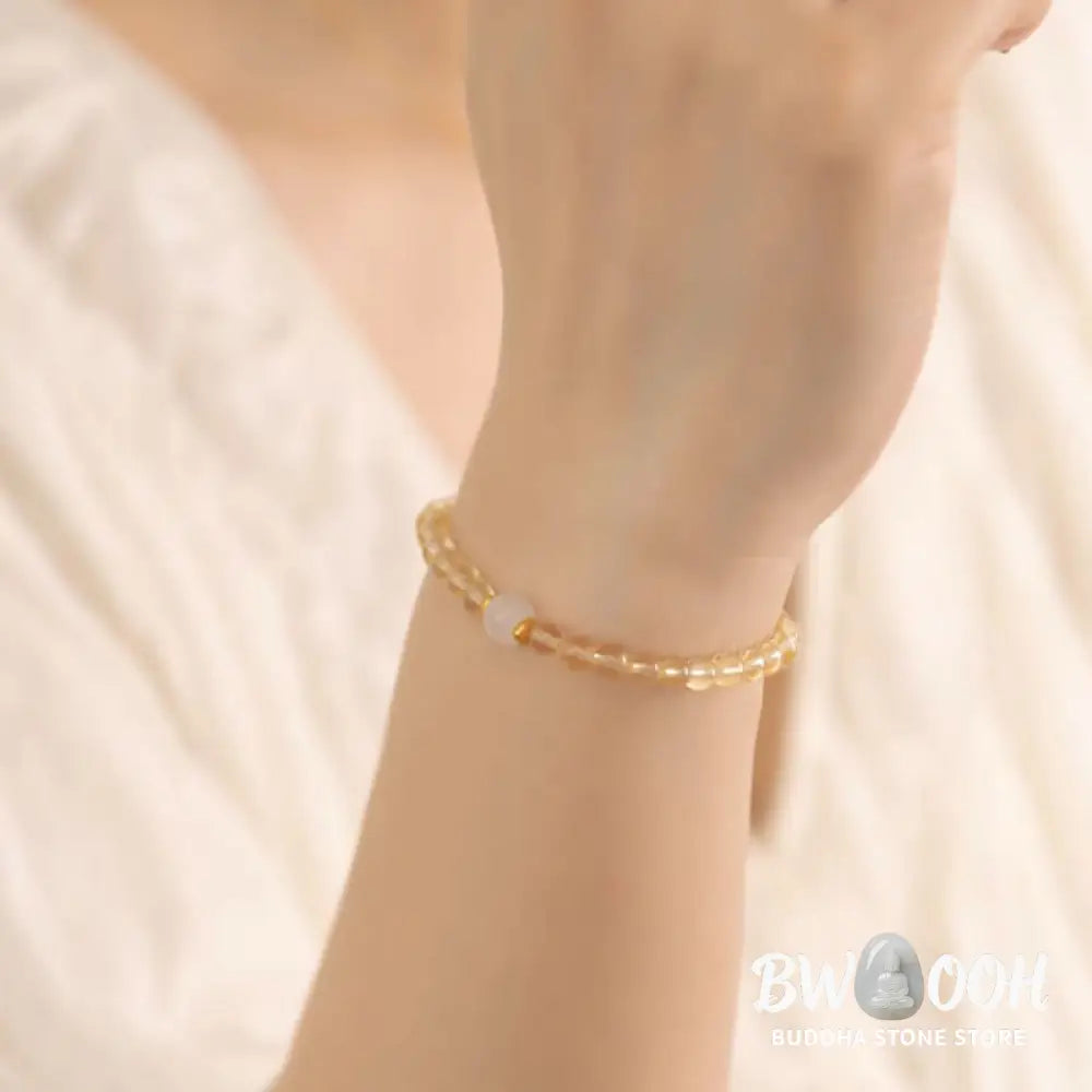 Buddha Stones Small Citrine Jade Beads Prosperity Bracelet - BWOOOH - Bracelet