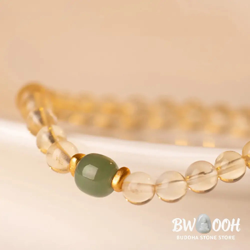 Buddha Stones Small Citrine Jade Beads Prosperity Bracelet - BWOOOH - Bracelet