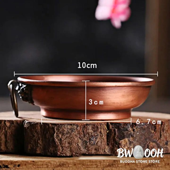 BWOOOH Small Copper Prayer Altar Portable Burning Holder Incense Sage Smudging Rituals Use Items - Copper